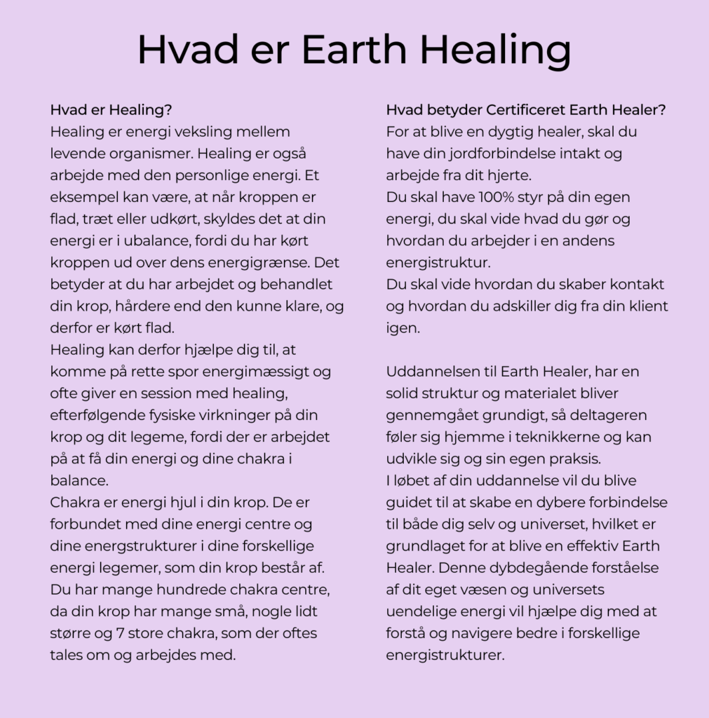 Earth Healer Uddannelsen