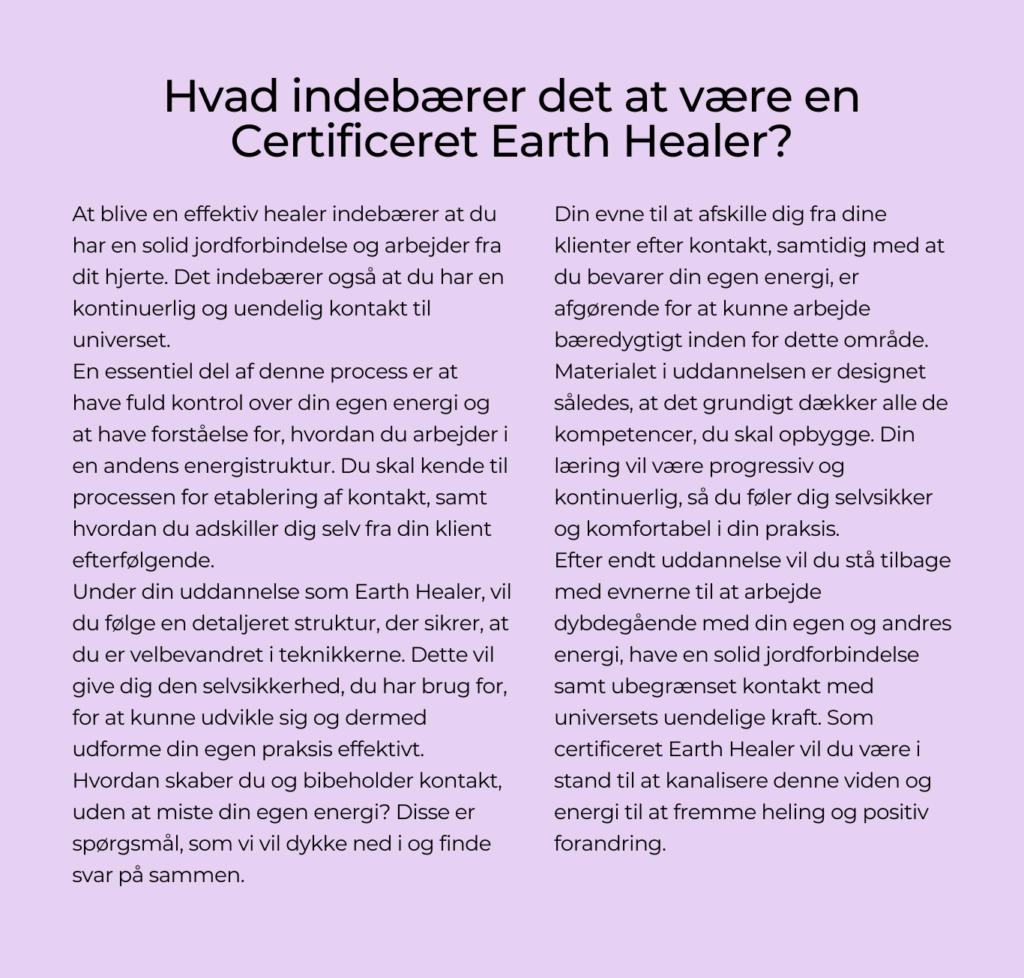 Earth Healer Uddannelsen